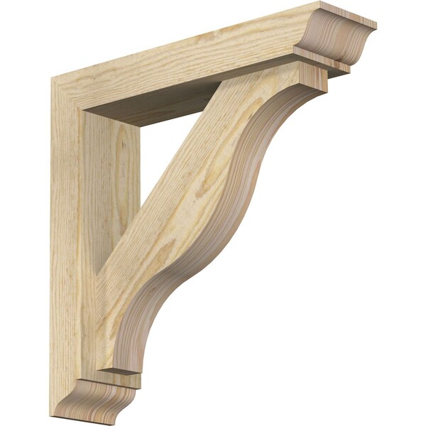 Ekena Millwork Funston Traditional Rough Sawn Bracket w/ Offset Brace, Douglas Fir, 4"W x 16"D x 16"H BKT0402X16X16FST01RDF - main